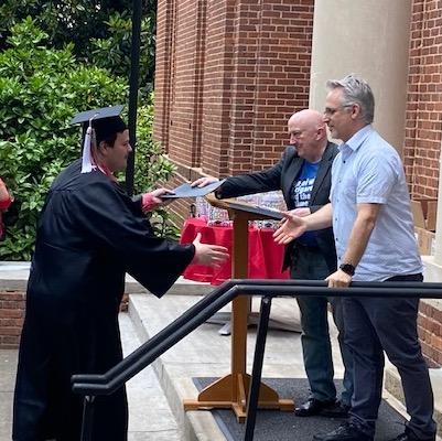 David Hauser accepts the Severens scholarship